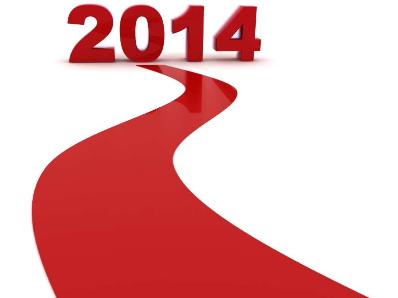 Red road to 2014 Sign